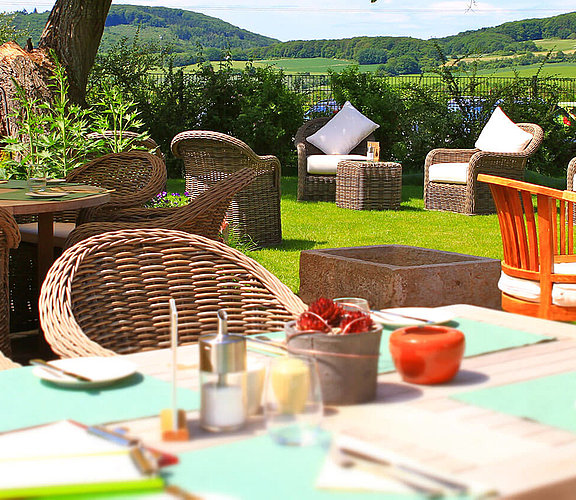 Die Sommerterrasse des Restaurant Waldschlösschen