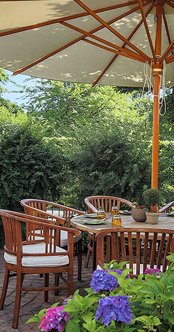 Die Sommerterrasse des Restaurant Waldschlösschen